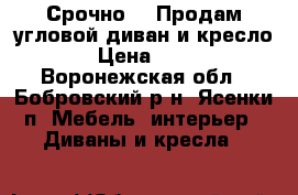  Срочно!!! Продам угловой диван и кресло!!! › Цена ­ 7 000 - Воронежская обл., Бобровский р-н, Ясенки п. Мебель, интерьер » Диваны и кресла   